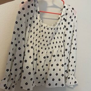 Shein Floral Smocked Blouse